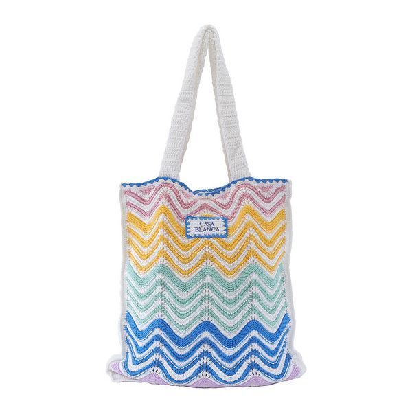 Casablanca 여성 그래디언트 웨이브 크로셰 토트백 백 APF24-BAG-10301-GRADIENT WAVE
