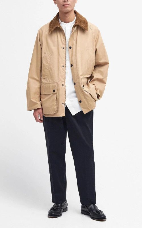 피치드 오버사이즈 베데일 캐주얼 재킷 스톤 PEACHED OVERSIZED BEDALE CASUAL JACKET STONE