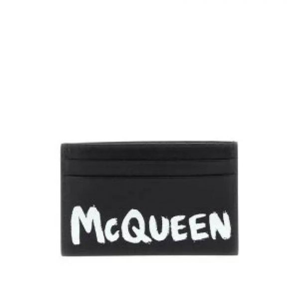 ALEXANDER MCQUEEN 알렉산더맥퀸 그래피티 카드 홀더 블랙:화이트 6021441AAML1070