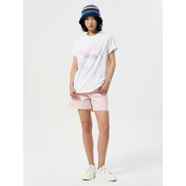 가니 GANNI 오버다이 헤비 데님 쇼츠 반바지 Mauve 초크 상품 GM0024051751651