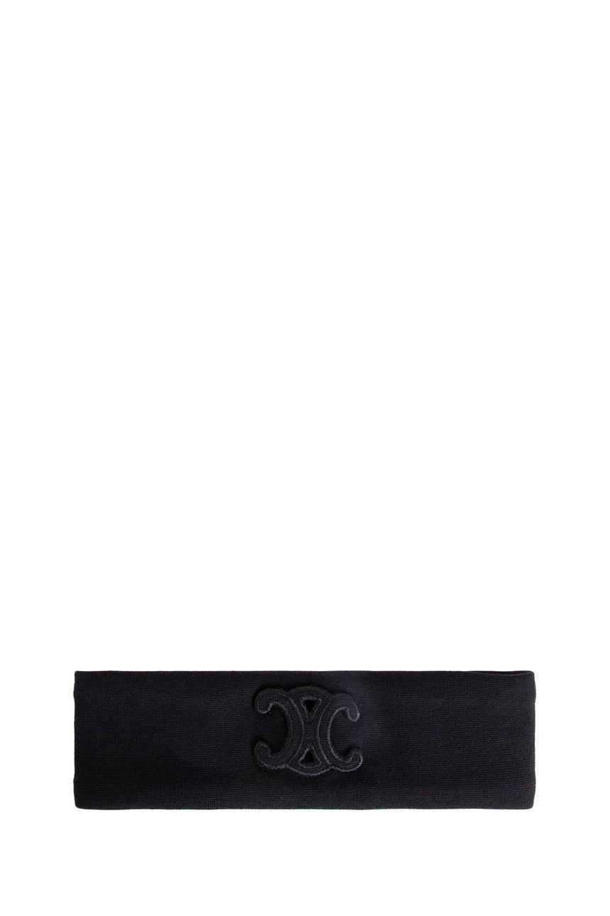 ヘアアクセサリー CELINE FW25 HEADBAND (461KH2WOO 38NO) Celine Headband in Wool - BLACK | CELINE