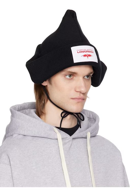 찰리제프리러버보이(Charles Jeffrey Loverboy) | Black Paper Boat Beanie 251101M138025 | 트렌비