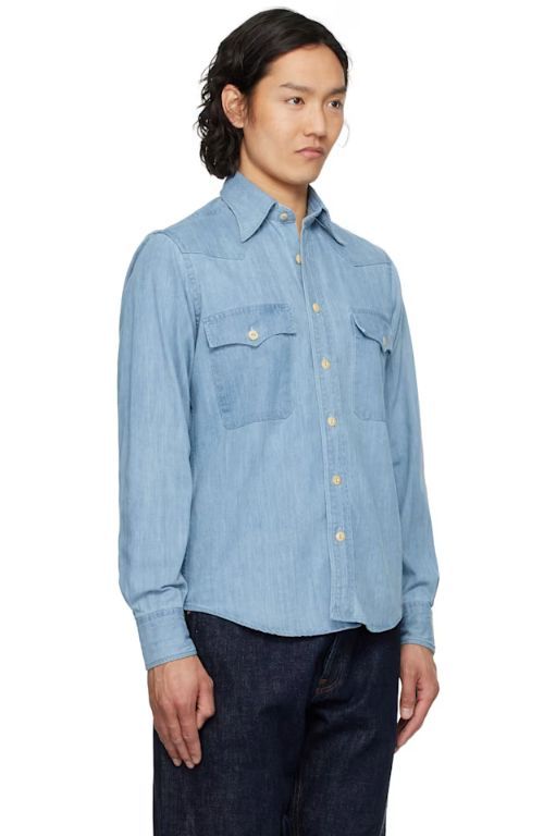 [드레익스]Indigo Two Pocket Western Denim Shirt 251488M192008
