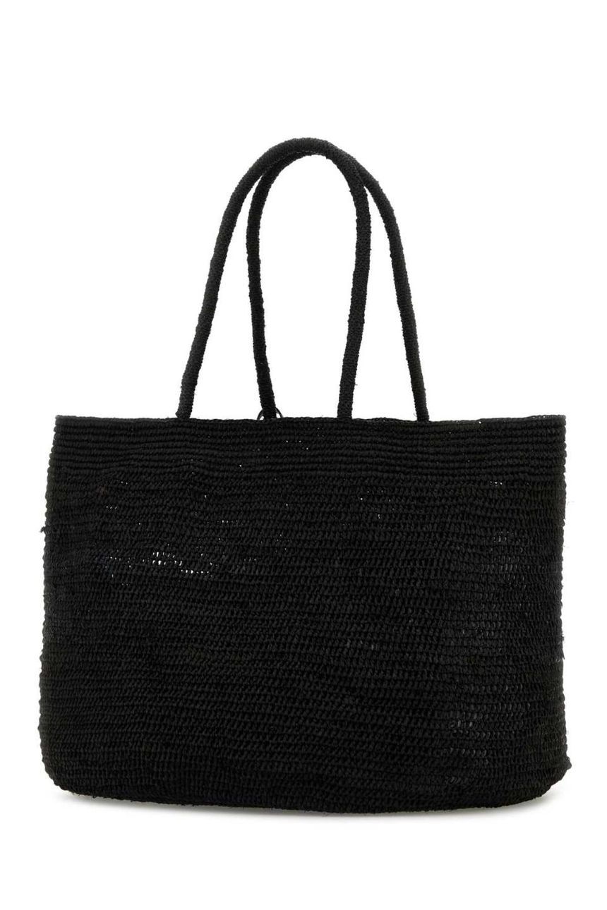 THE ROW Black raffia Oregon shopping bag W1636W756 BLAN