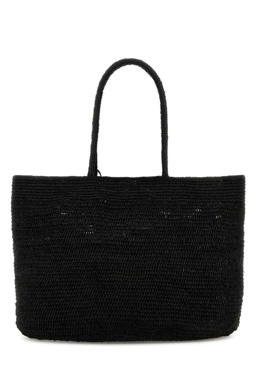 THE ROW Black raffia Oregon shopping bag W1636W756 BLAN