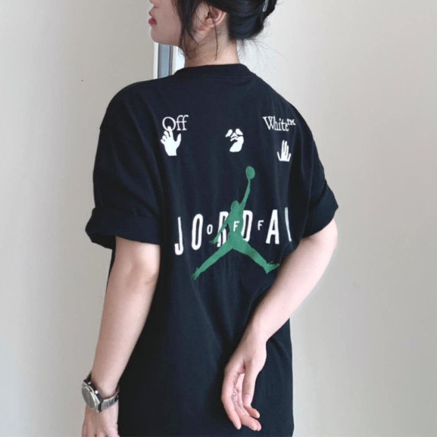 나이키 조던 X 오프 화이트 숏슬리브 반팔 티셔츠 블랙 DM0062-010