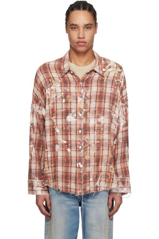 R13 SHREDDED SEAM DROP NECKSHIRT 常田着用（R13 Shredded Seam Drop 