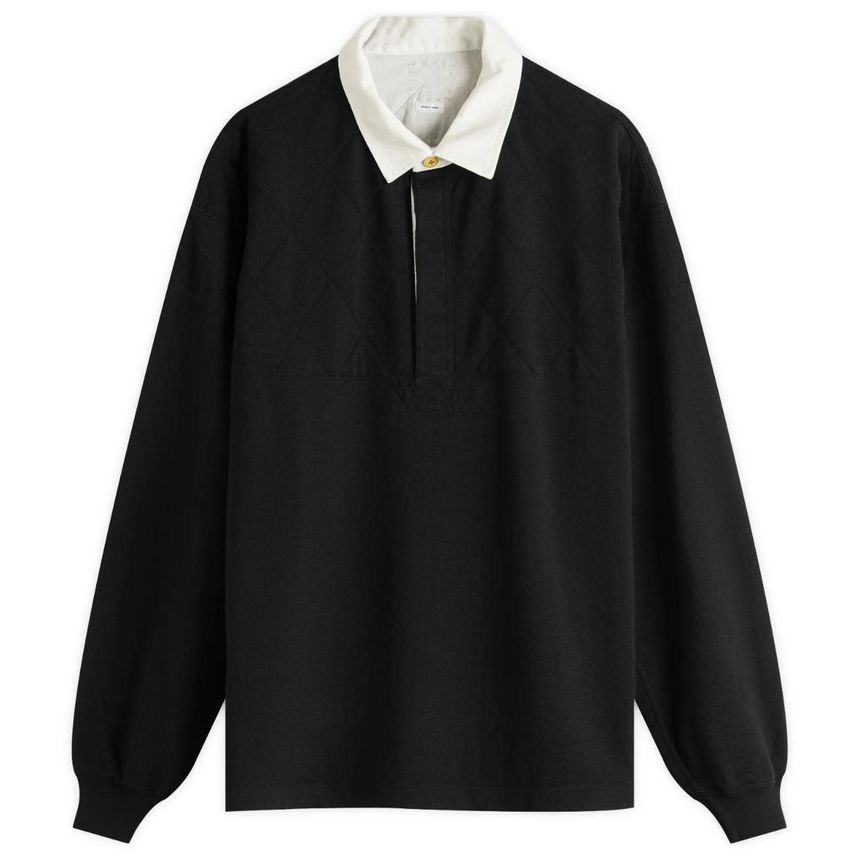 비즈빔 Visvim Larkham Long Sleeve Polo Shirt 0125105010008-BLK