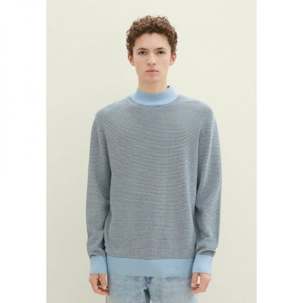 TOM TAILOR DENIM 톰 테일러 데님 점퍼 - 켄터키 블루 화이트 와플