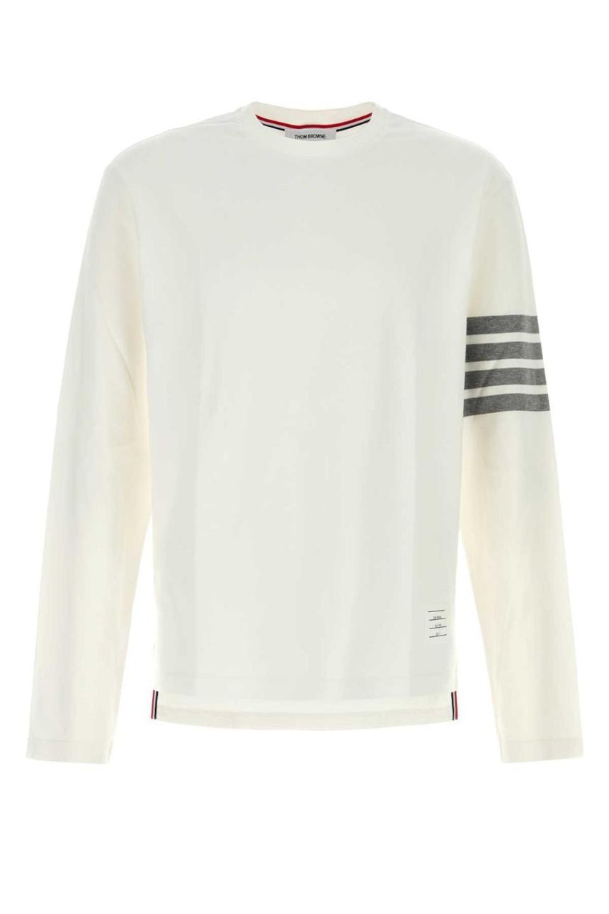 THOM BROWNE White cotton t shirt MJS169G07862 100