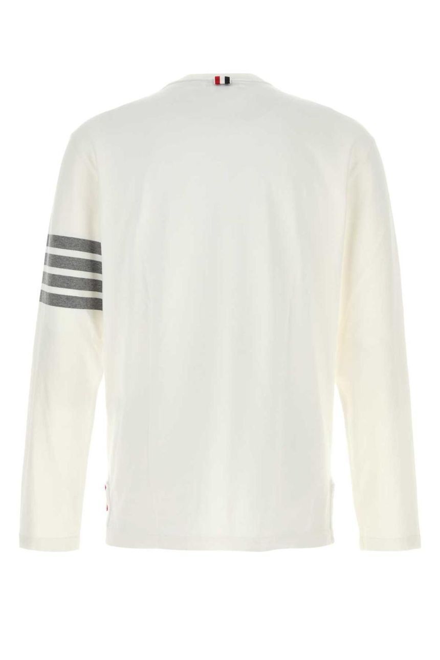 THOM BROWNE White cotton t shirt MJS169G07862 100