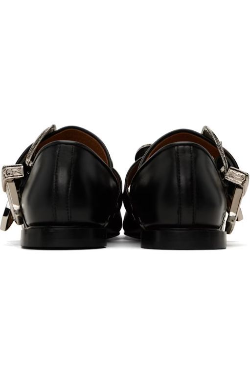 [토가풀라]SSENSE Exclusive Black Metal Leather Ballerina Flats 251492F118009