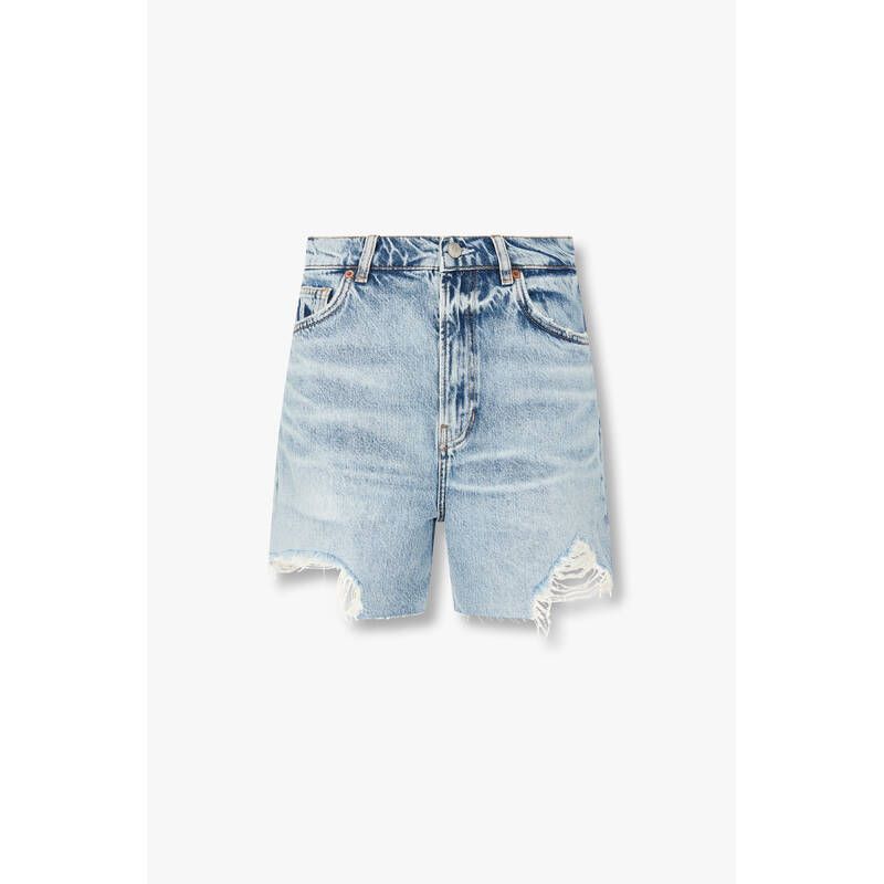 REFORMATION 디스트로이드 데님 쇼츠 Wilder High Rise Relaxed Jean Shorts - 블루 270909