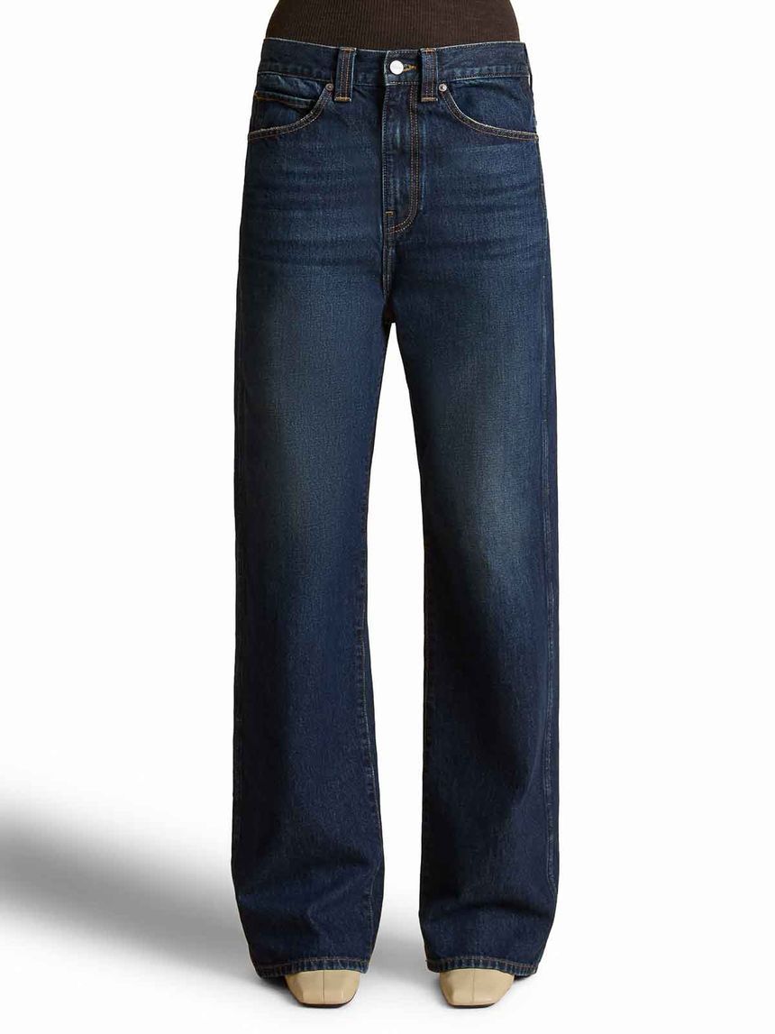 25SS Khaite 데님 로우-Rise Relaxed-핏 Jeans 116E12-3