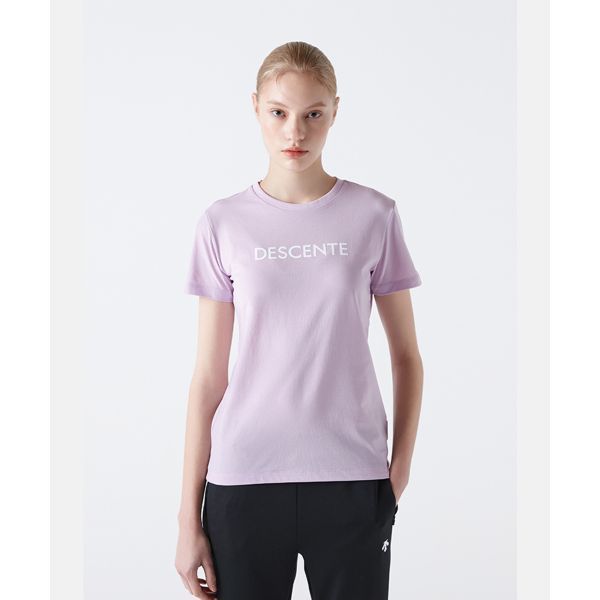 DESCENTE 터프 워딩 반팔 티셔츠 라벤더(SQ123UTS13)