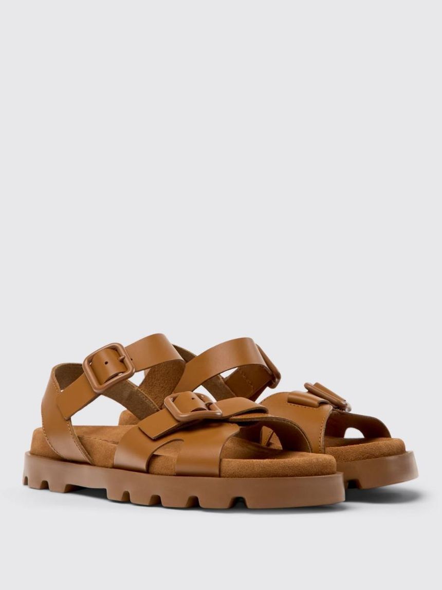 캠퍼 Womans Flat Sandals Camper K201768-004 BRUTUS SANDAL Brown 0 []