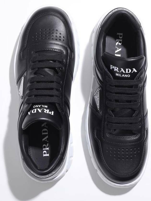 スニーカー PRADA SNEAKER (2EE364FD0033LJ6 F0632) PRADA Leather Downtown Sneakers - 2EE364 - White/Green - NEW