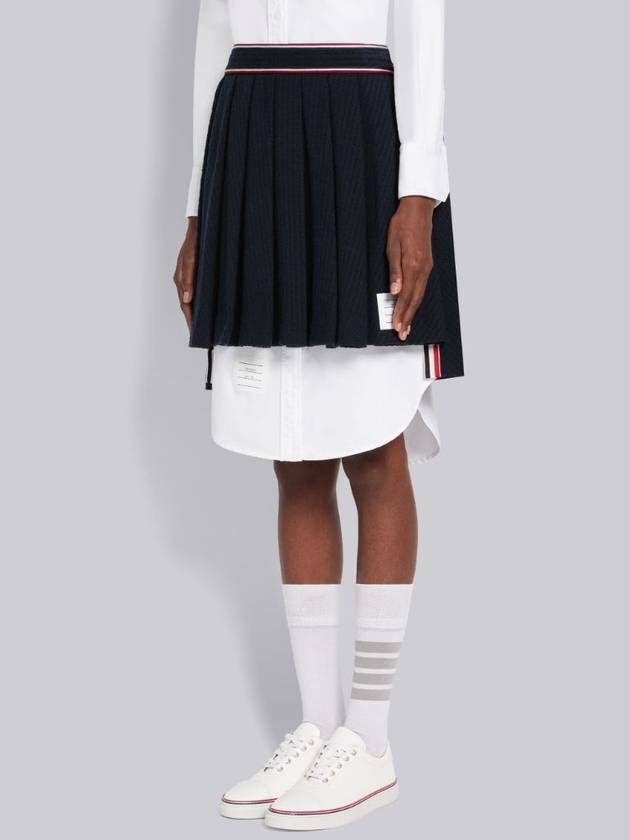 Thom Browne｜SKIRTS (FJK091A F0302 415) Thom Browne University Stripe Pleated Mini Skirt FJK091A