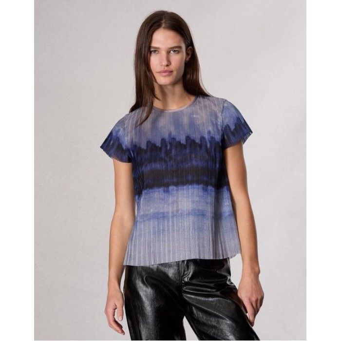 랙앤본 Hailey 옴브레 Organza 탑 LIGHT BLUE MULTI