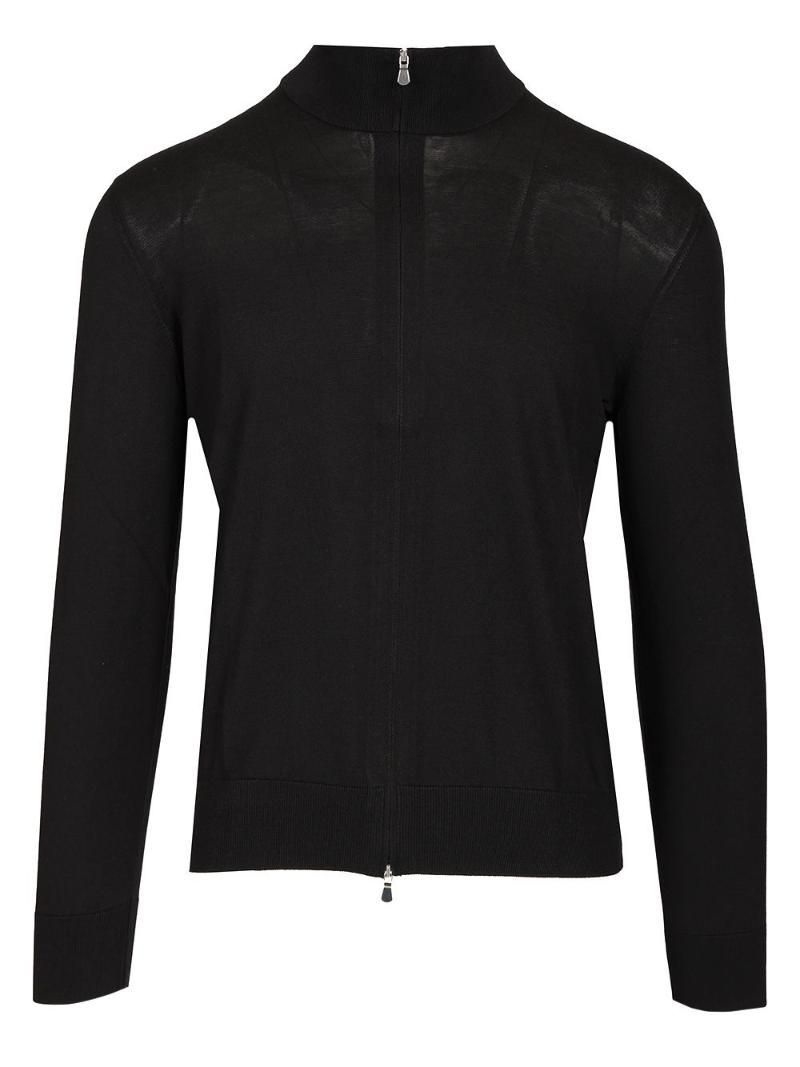 딸리아토레 Cotton and silk high neck zip sweater CAGE099 JP2