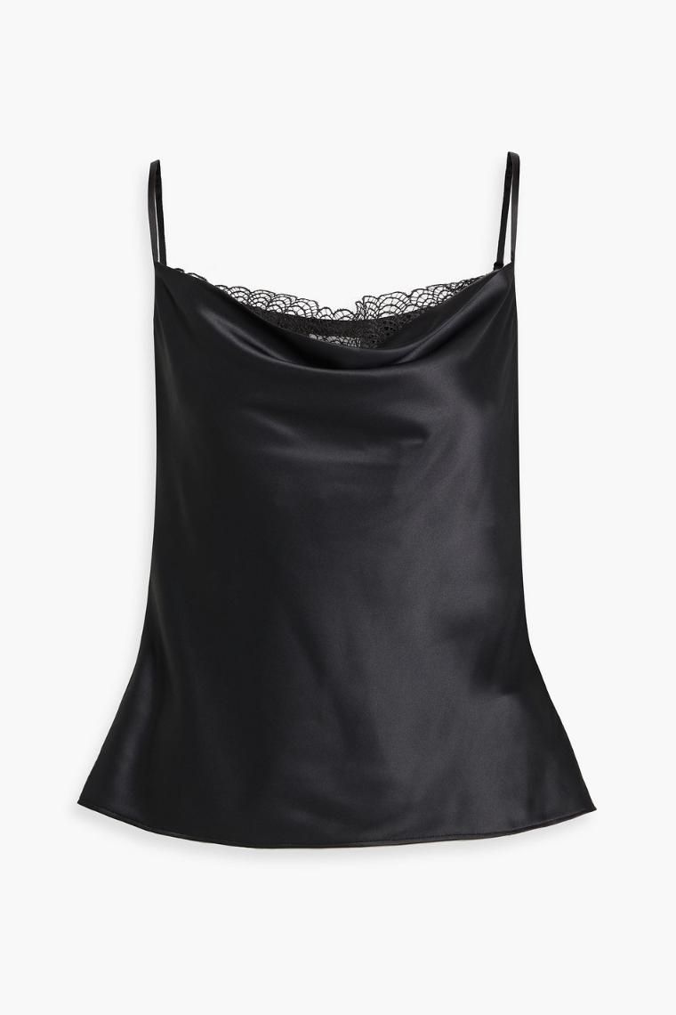SIMKHAI Scarlett lace trimmed charmeuse camisole 46376663162887905