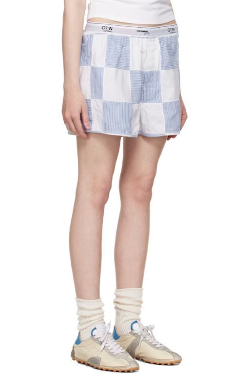 [HOMMEGIRLS]Blue OTW by Vans Edition Patchwork Boxer Shorts 251783F088008