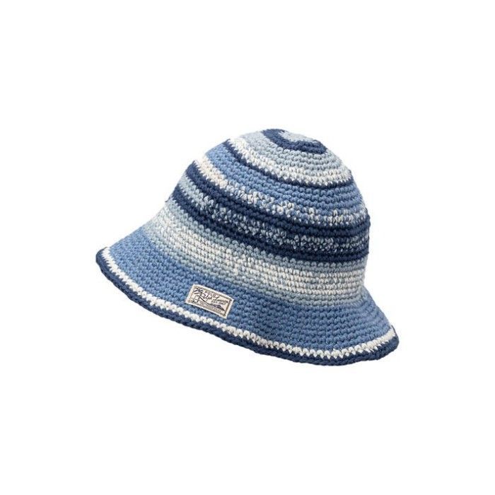 Polo 폴로 랄프로렌 스트라이프 크로쉐 버킷 햇 모자 BLUE MULTI