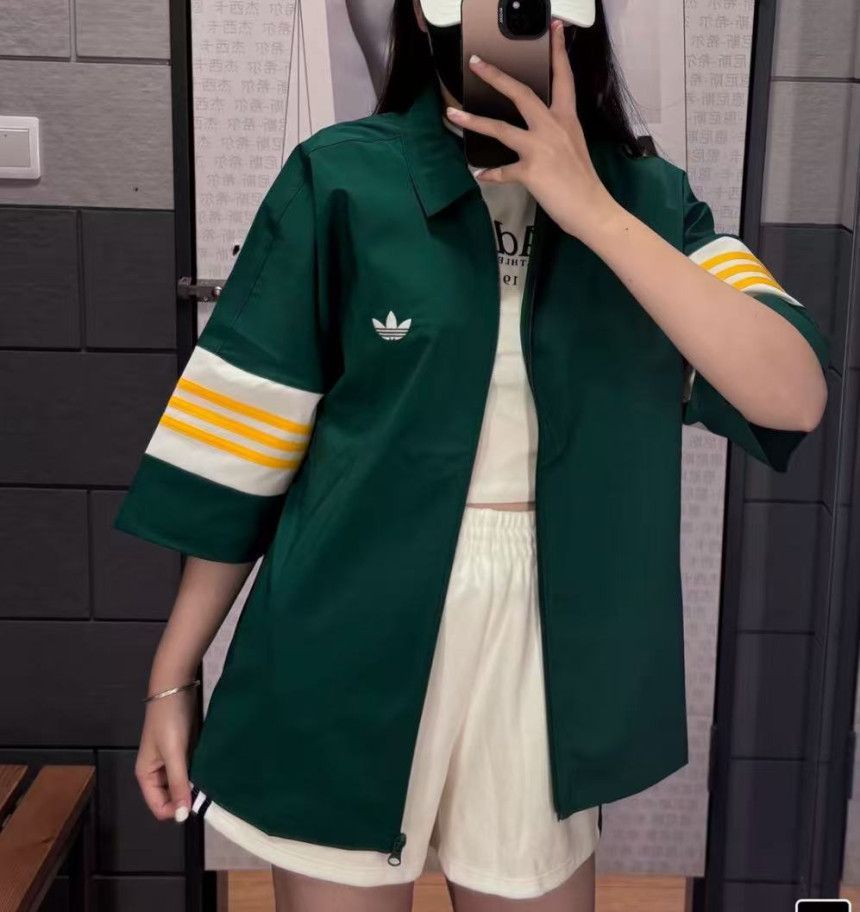 아디다스 오리지널 클로버 스포츠 캐주얼 남방 셔츠 그린 IY7373
