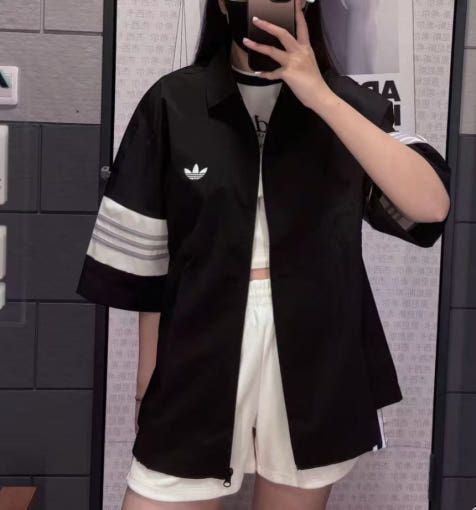 아디다스 오리지널 클로버 스포츠 캐주얼 남방 셔츠 블랙 IY7392