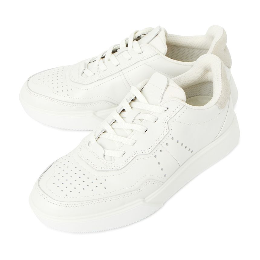 ECCO｜ (STREET COURT M (539814-52292)) Men's ECCO® Street Court Leather Sneaker | White