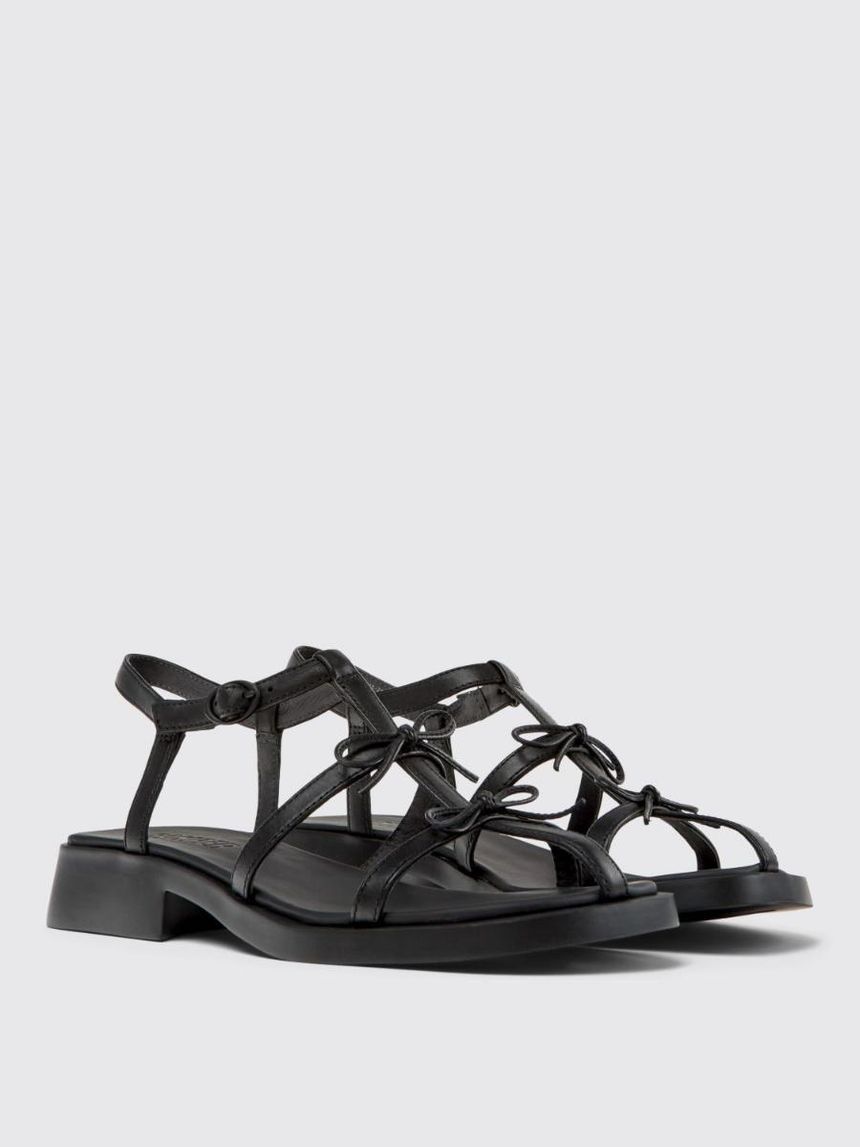 캠퍼 Womans Flat Sandals Camper K201741-001 DANA Black 0 []