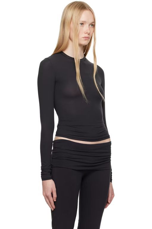[SKIMS]Black Fits Everybody Long Sleeve T shirt 252545F110001