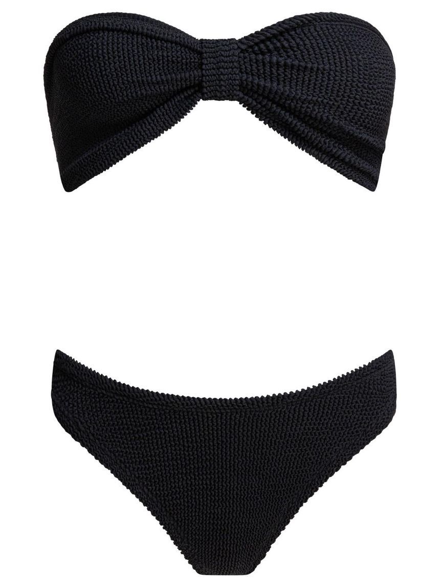 HUNZA G Tina  Bikini TINA BIKINICRINKLEBLACK