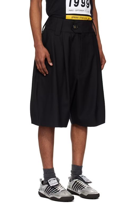[VAQUERA]Black Suiting Baby Shorts 251999M193002