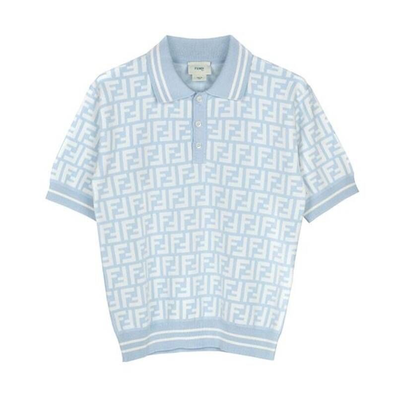 펜디 KIDS 25SS 블루 FF 폴로 반팔 니트 JMG106 AQUH F1R4Q 12A 1346295