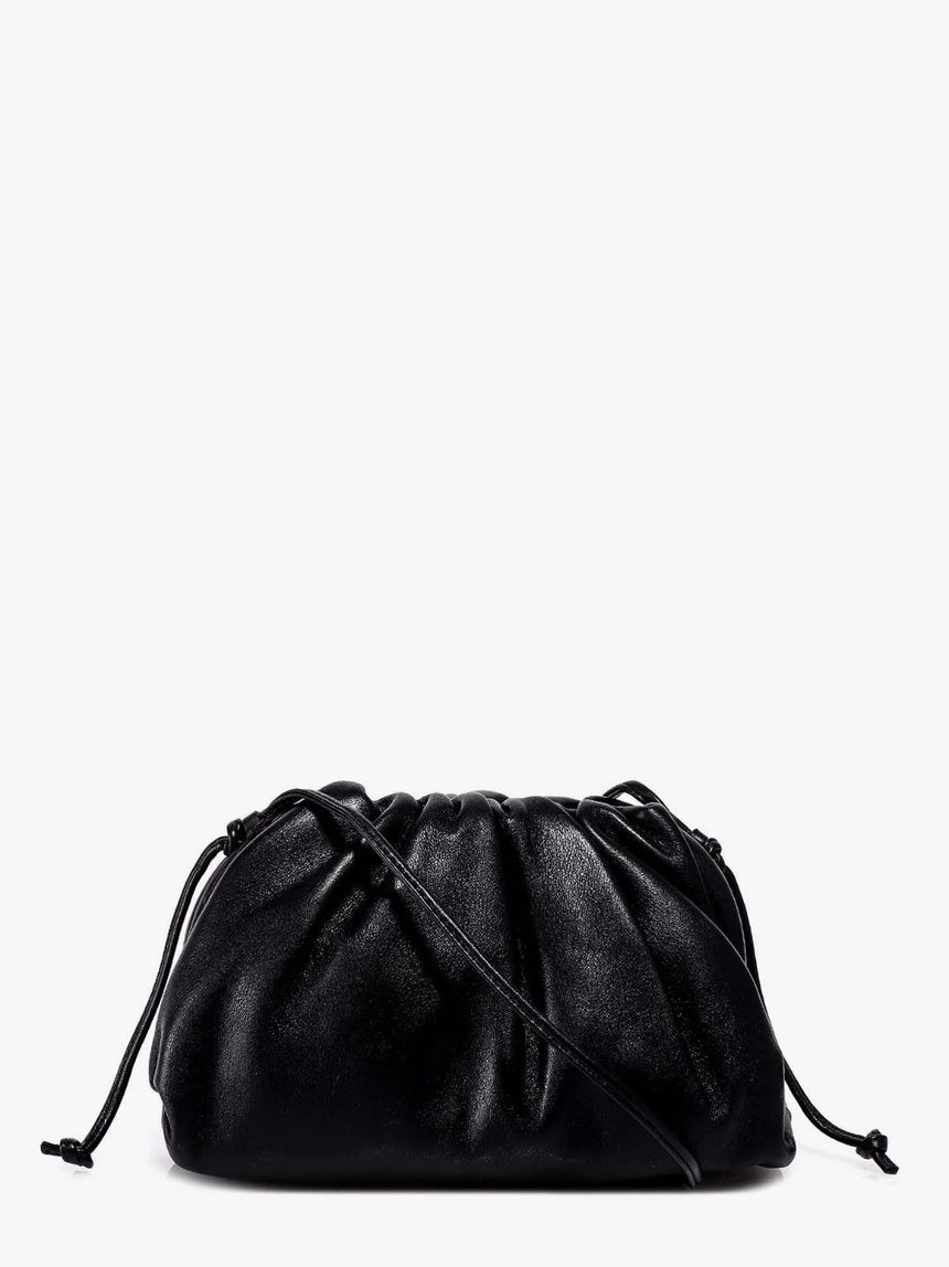BOTTEGA VENETA 585852VCP40 Gathered top mini pouch  with leather shoulder strap