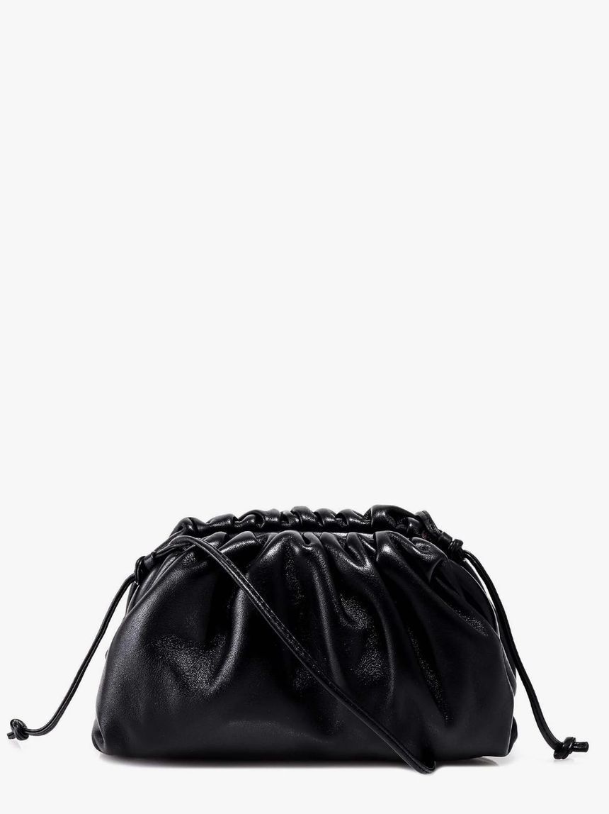 BOTTEGA VENETA 585852VCP40 Gathered top mini pouch  with leather shoulder strap