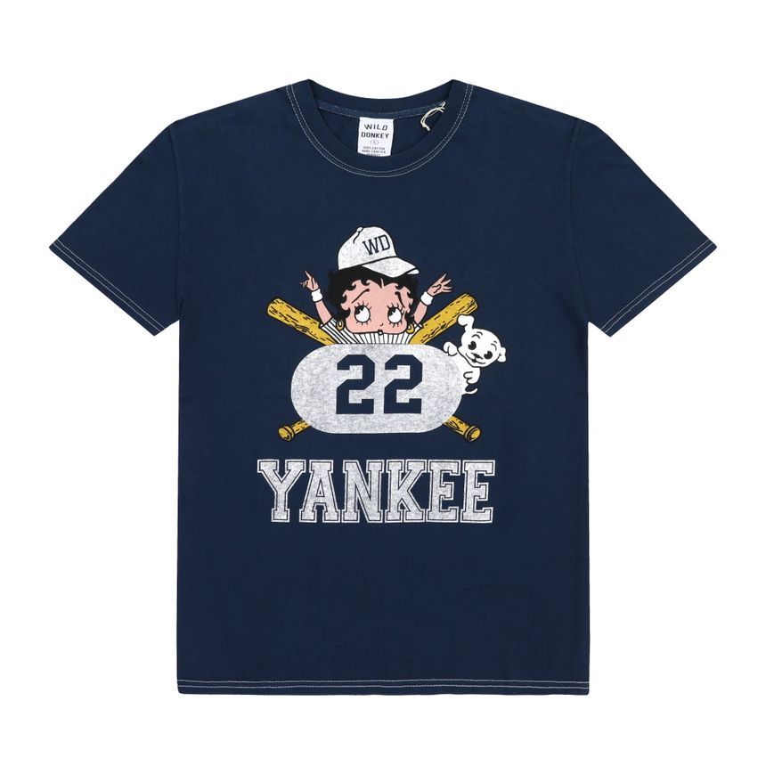 [와일드동키 WILD DONKEY] T-YANKEE DYED BLUE NAVY 공용 반팔티