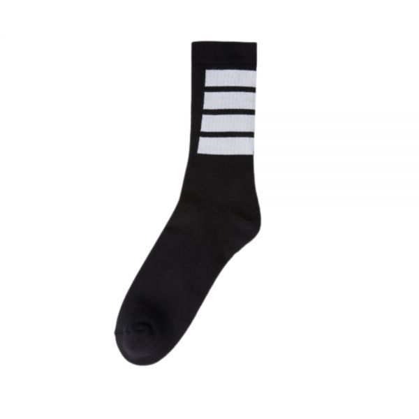THOM BROWNE 톰브라운 스트라이프 테리 양말 블랙화이트 MAS152A Y3022