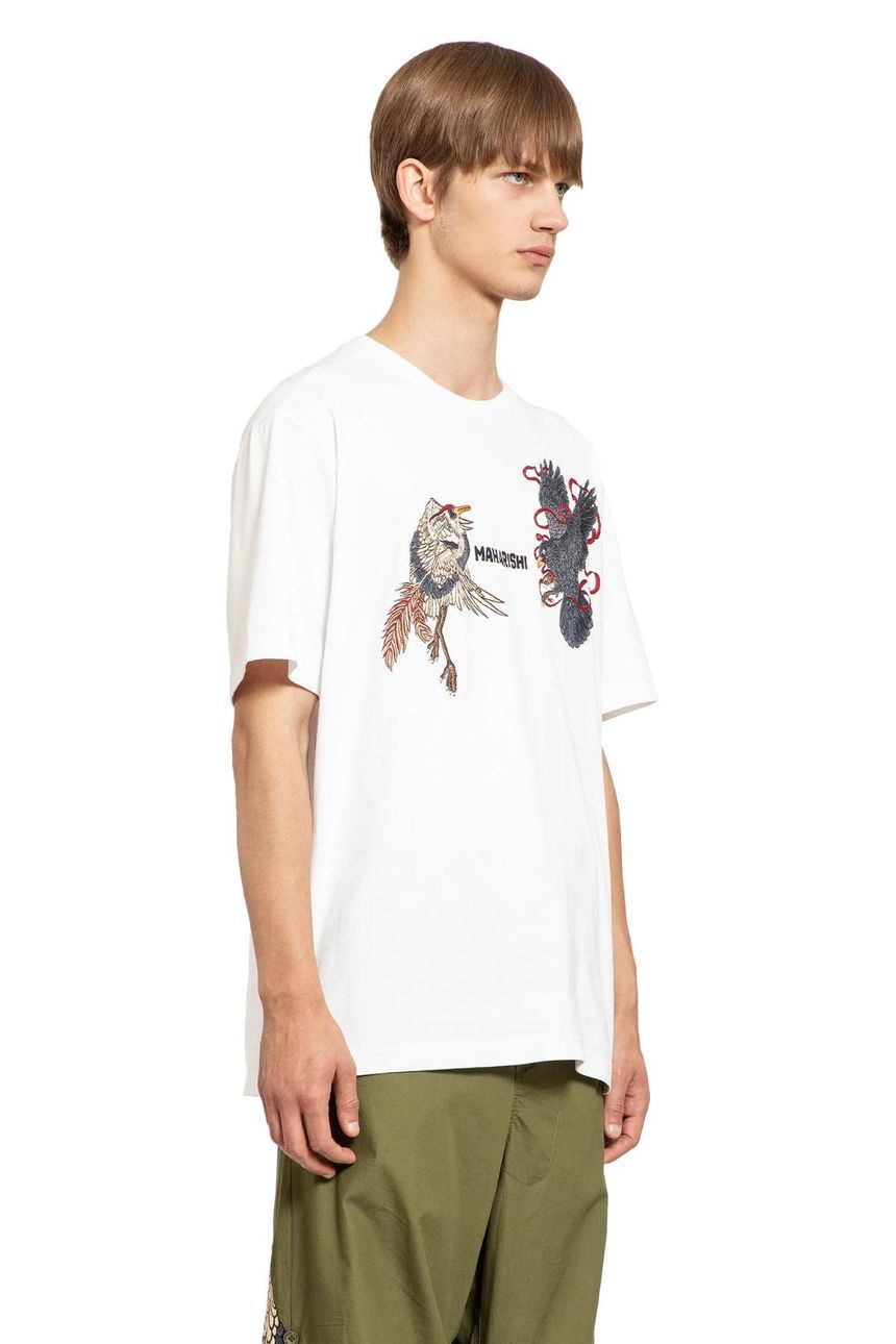 [H71]마하리시 6104 WHITE 남성 티셔즈 셔츠 바지 자켓 니트 MAHARISHI Black Crow White Heron T Shirt