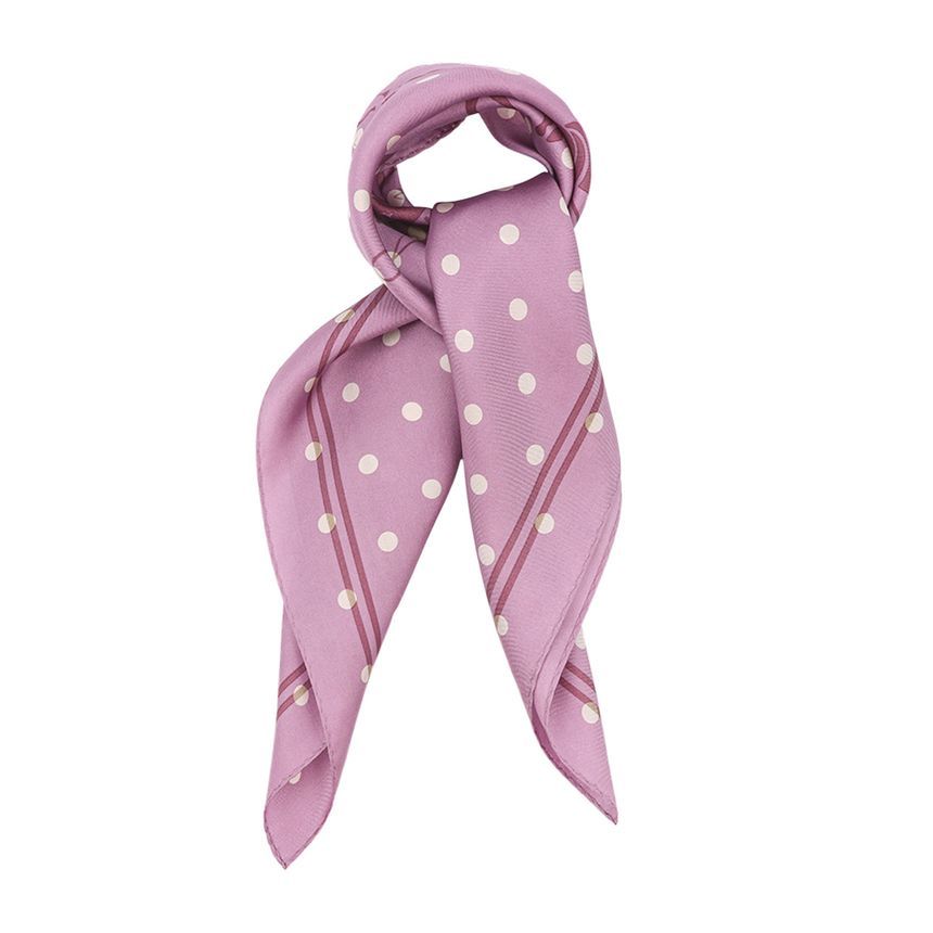 Coach Dot Print Silk Square Scarf LILAC/CHALK CO100630  display picture 1