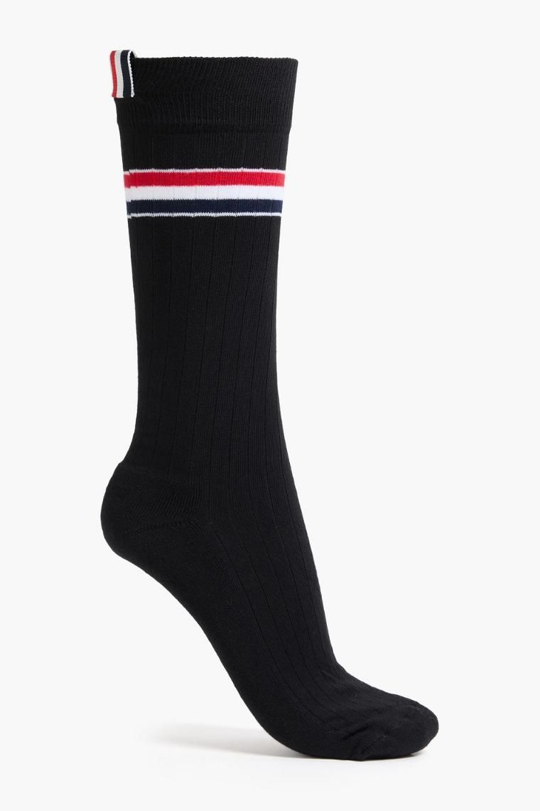 [NB07] 톰브라운 남성 양말 Striped ribbed cotton blend socks 46376663162848517