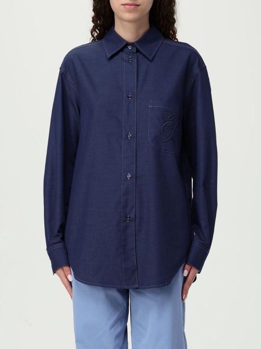 엠포리오아르마니 Womans Shirt Emporio Armani EW000739AF12432 Blue UB091 []