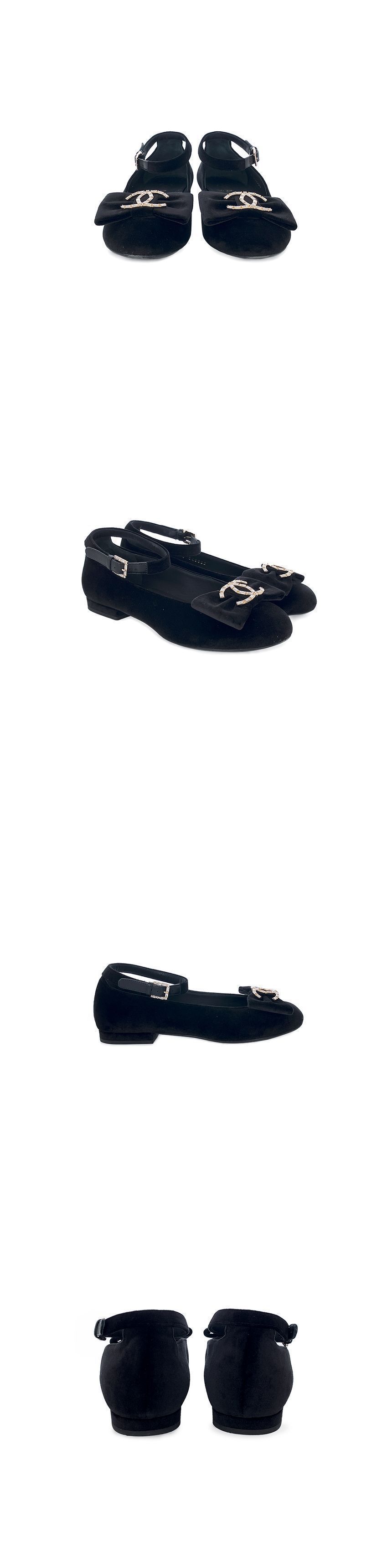 【最終お値下げ】CHANEL ブラックフラットシューズ　35.5 CHANEL 黒 フラットシューズ 35日本サイズ：約22.0センチ 靴