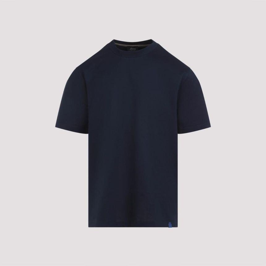 Tシャツ・カットソー Brioni FW25 TSHIRT (UJUA0L OD620 9000) Navy blue T-shirt with embroidered logo Brioni - Vitkac