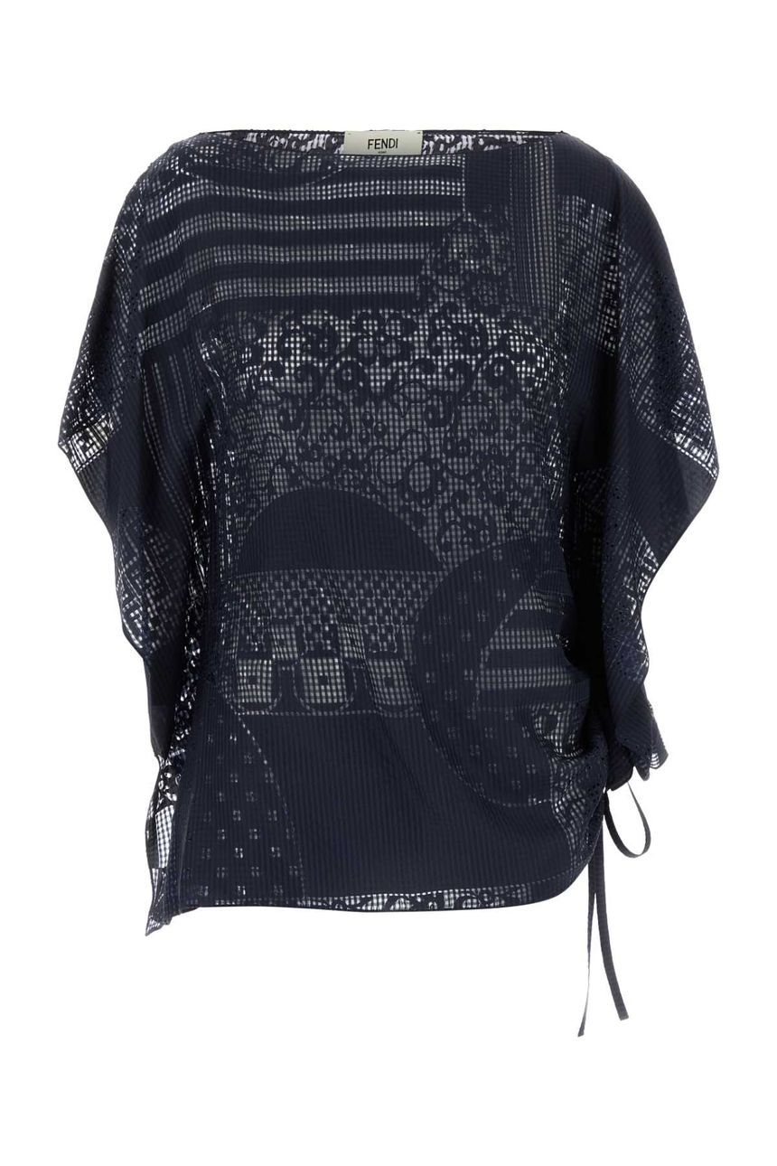 25SS Fendi 네이비 블루 viscose blend 탑 FS8268AUJXF1RX5