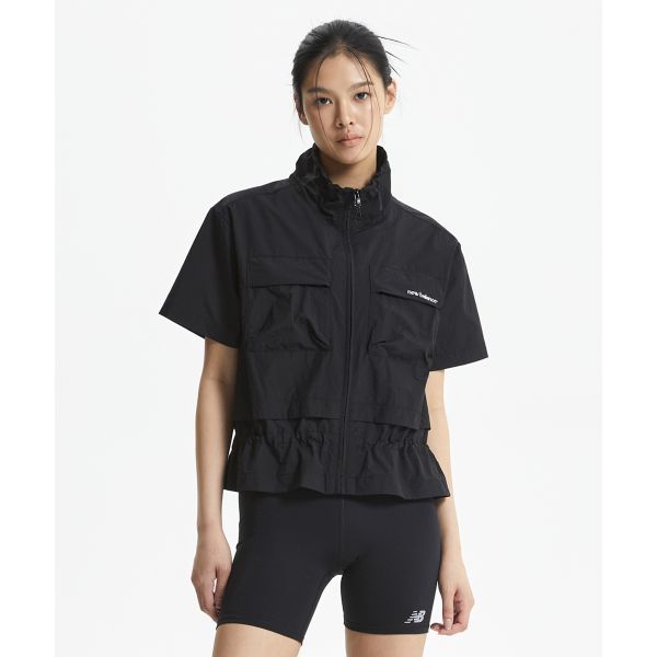 NEW BALANCE 뉴발란스 NBNAF2W422 WOMEN 경량 스트링 반팔 우븐자켓 (BLACK)