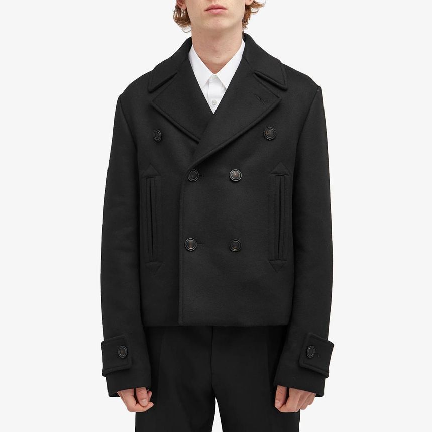 알렉산더 맥퀸 Alexander McQueen Wool Felt Double Breasted Jacket 801635-QVAAD-1000