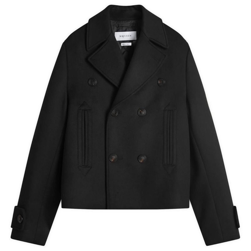 알렉산더 맥퀸 Alexander McQueen Wool Felt Double Breasted Jacket 801635-QVAAD-1000