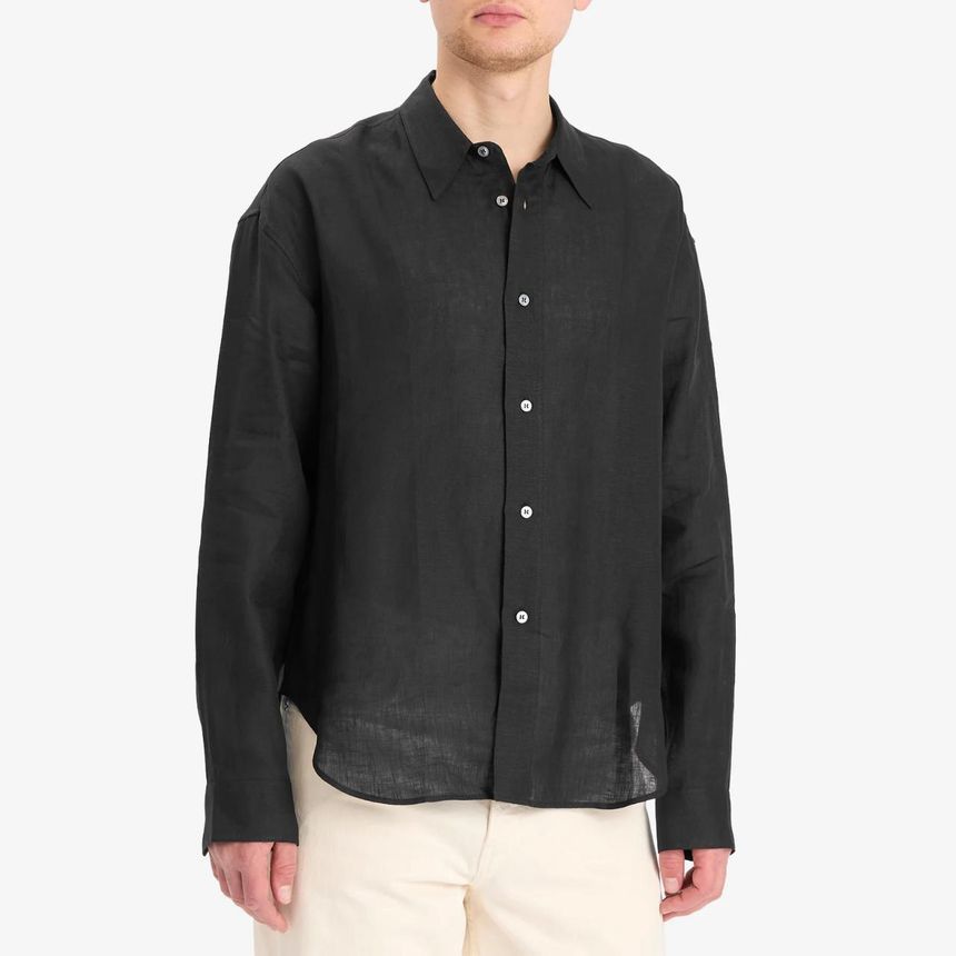스튜디오니콜슨 Studio Nicholson Rafe Linen Shirt RAFESNM-1402-DKN